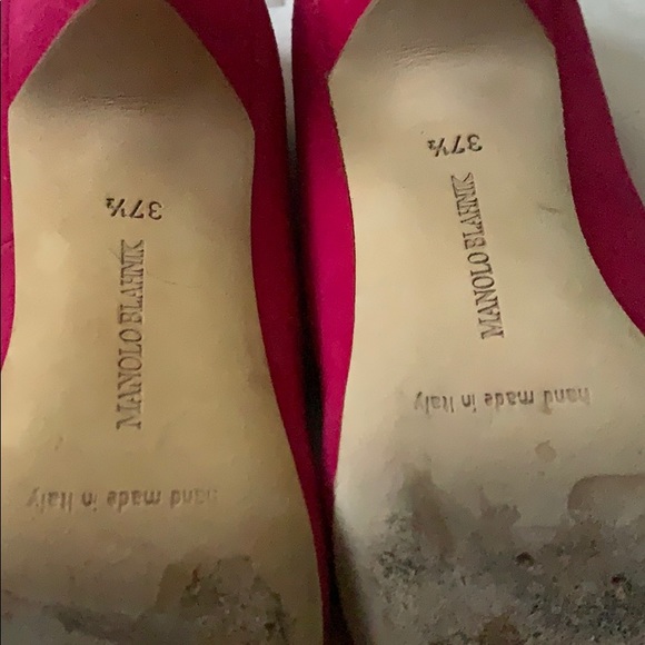 Manolo Blahnik - Hot Pink Heels (Suede Size 7.5) - Picture 12 of 14